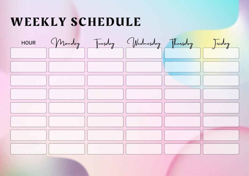 Free Printable Class Schedule Templates To Customize Canva Fillable 