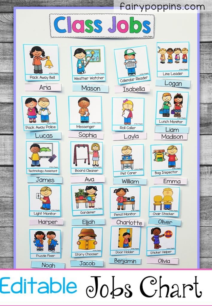Free Printable Classroom Job Chart Printable Calendars AT A GLANCE