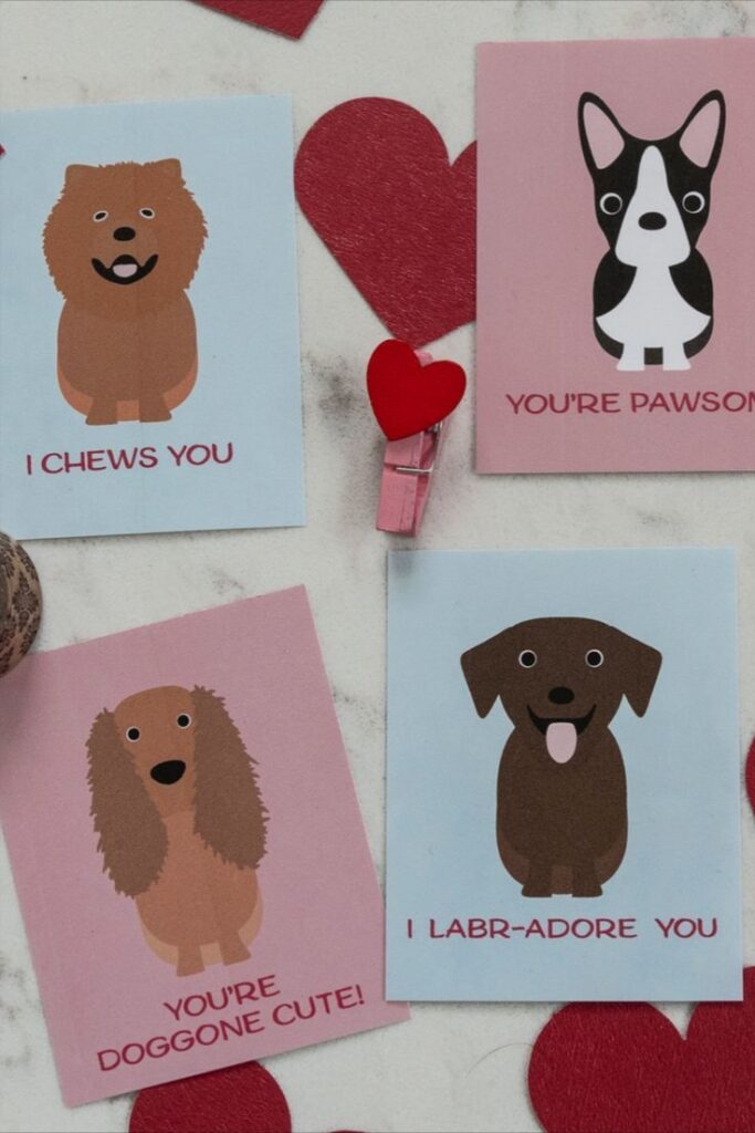 Free Printable Classroom Valentine Cards Dog Valentine Cards Dog