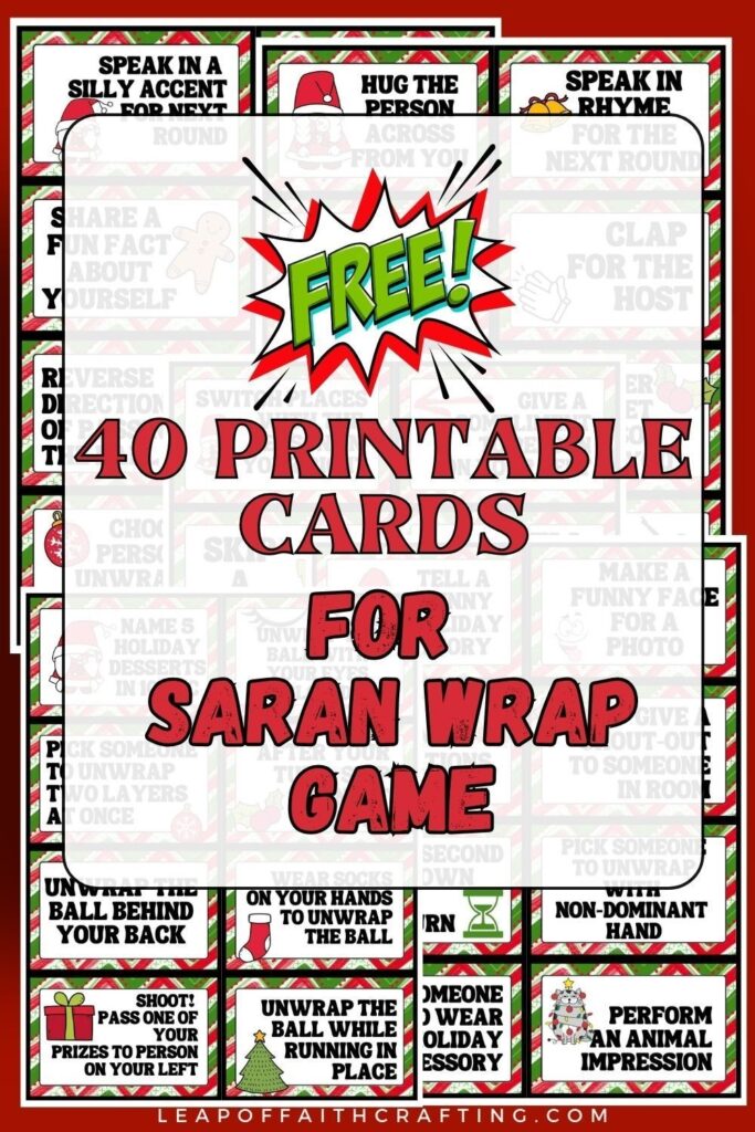 FREE Printable Coal Cards For Saran Wrap Game