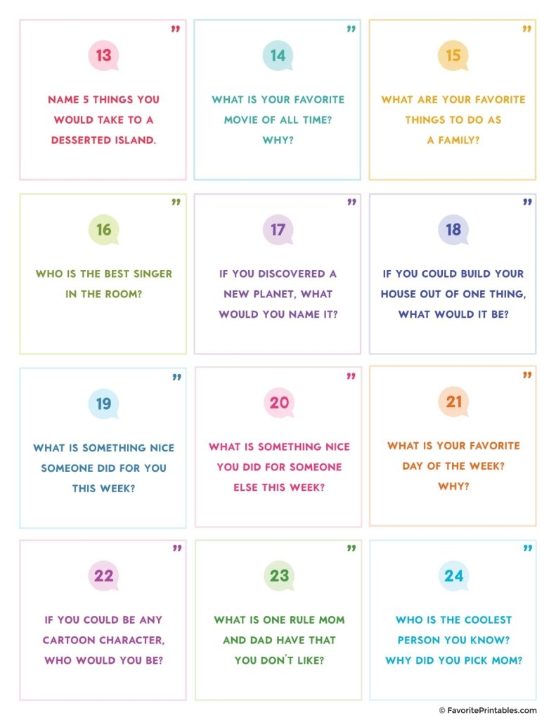 Free Printable Conversation Cards For Families Favorite Printables 