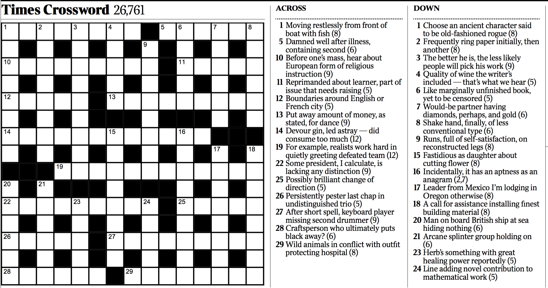 ny times crossword puzzles printable