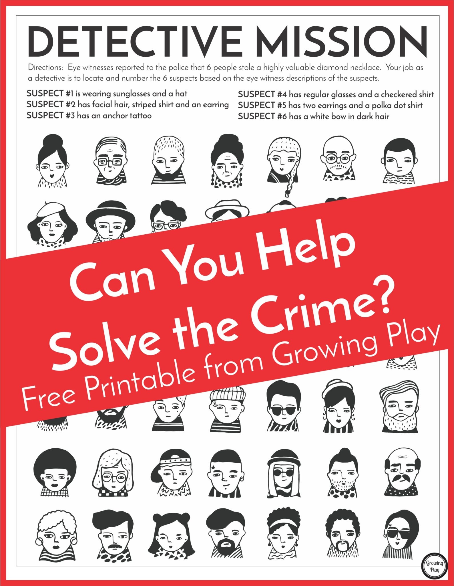 Free Printable Detective Games FREE Printable A Z