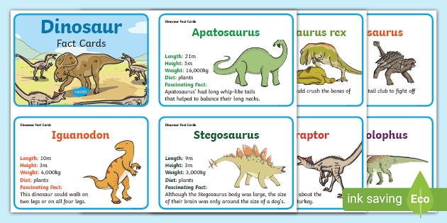 Free Printable Dinosaur Fact Cards Free Templates Printable