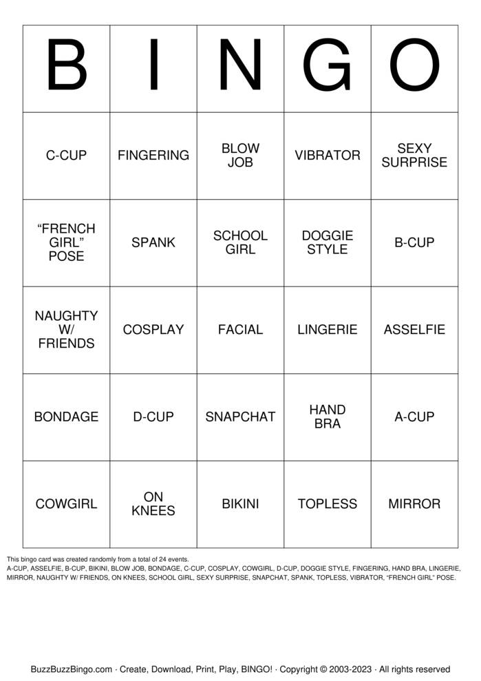 Free Printable Dirty Bingo Cards Download Free Printable Dirty Bingo 