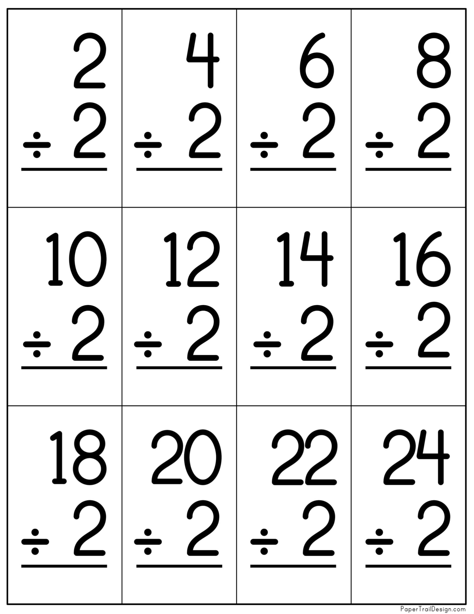 free printable division flash cards 0 12