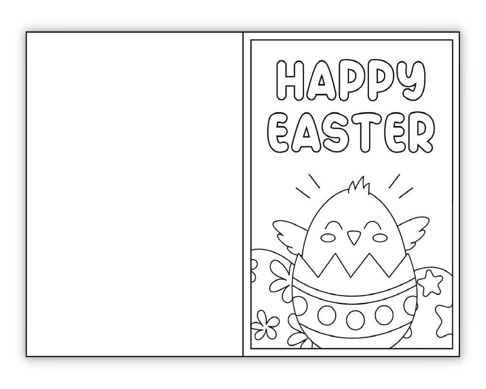 Free Printable Easter Card To Colour Perfect For Kids The Craft at