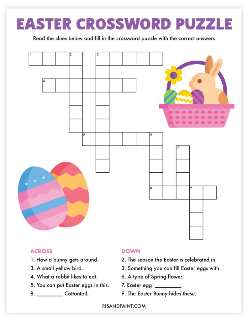 easter crossword puzzle printable