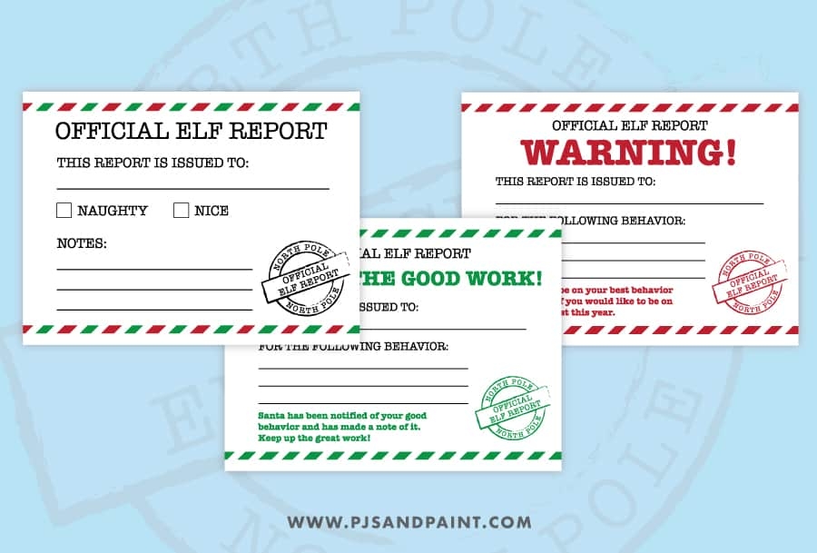 Free Printable Elf Report Card Pdf