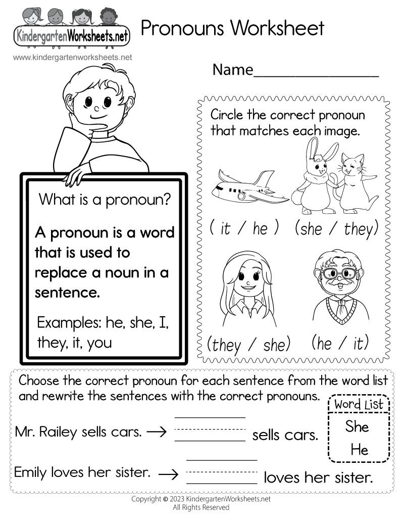 Free Printable English Comprehension Worksheet For Kindergarten