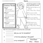 Free Printable English Worksheet For Kindergarten