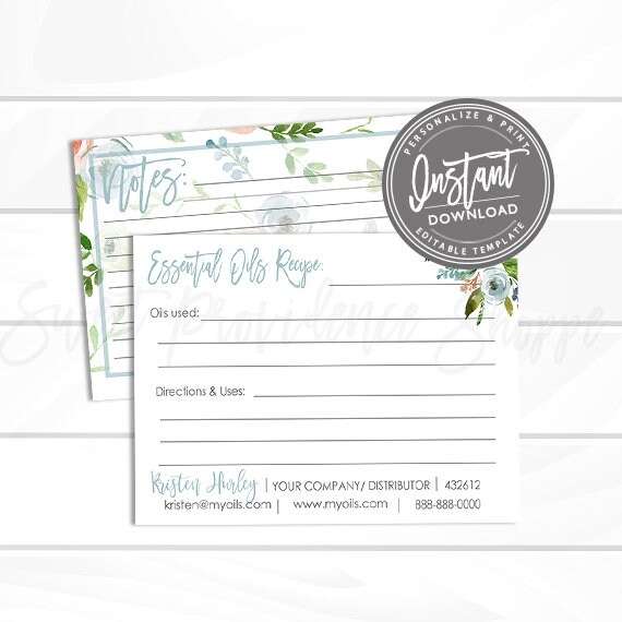 Free Printable Essential Oil Recipe Cards Download Free Printable 