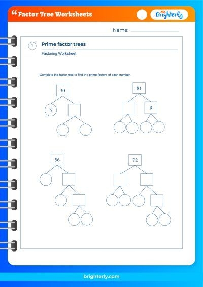 FREE Printable Factor Tree Worksheets PDFs Brighterly