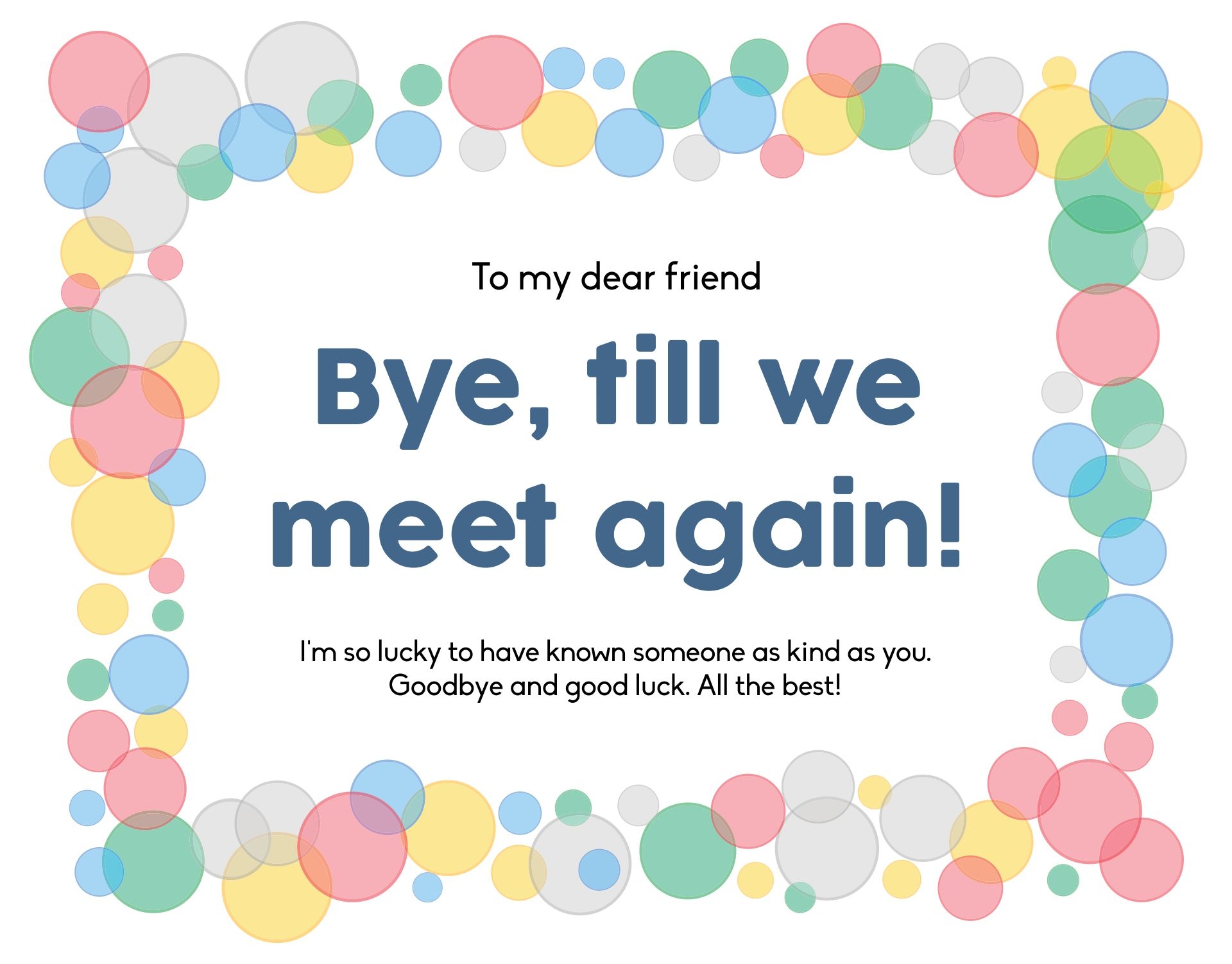 Free Printable Farewell Card Template Printable Templates