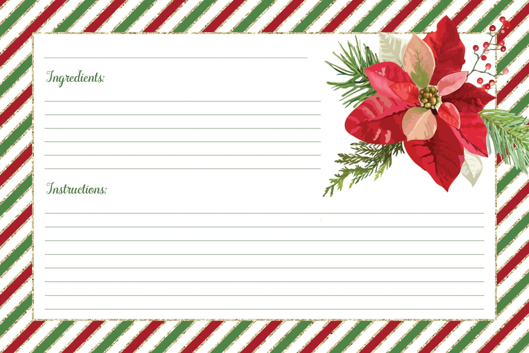 free printable christmas recipe cards you can type