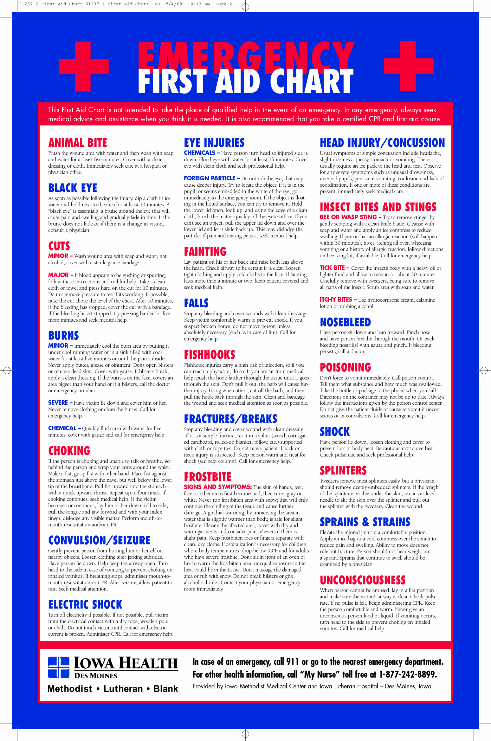 free printable first aid instruction cards