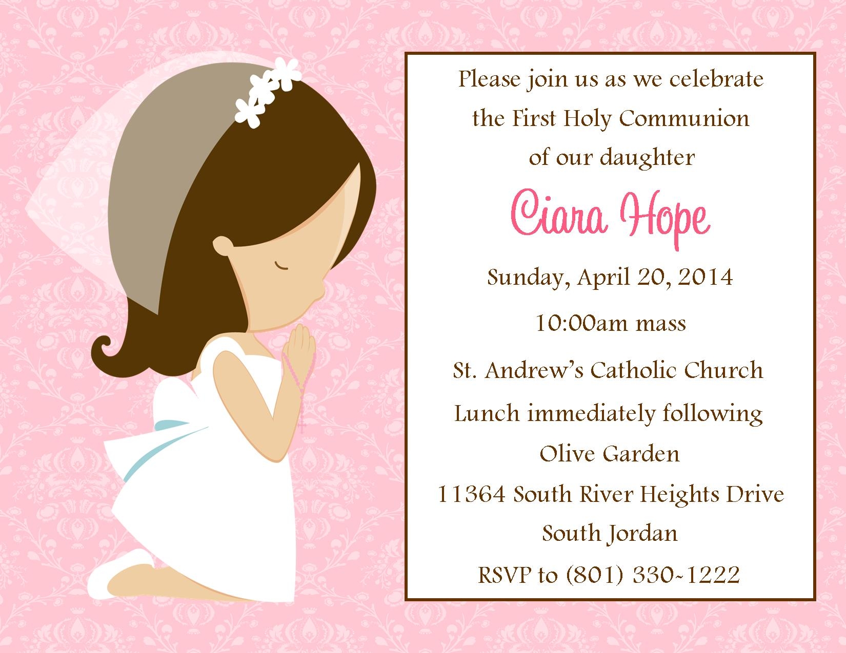 free printable first holy communion invitation cards