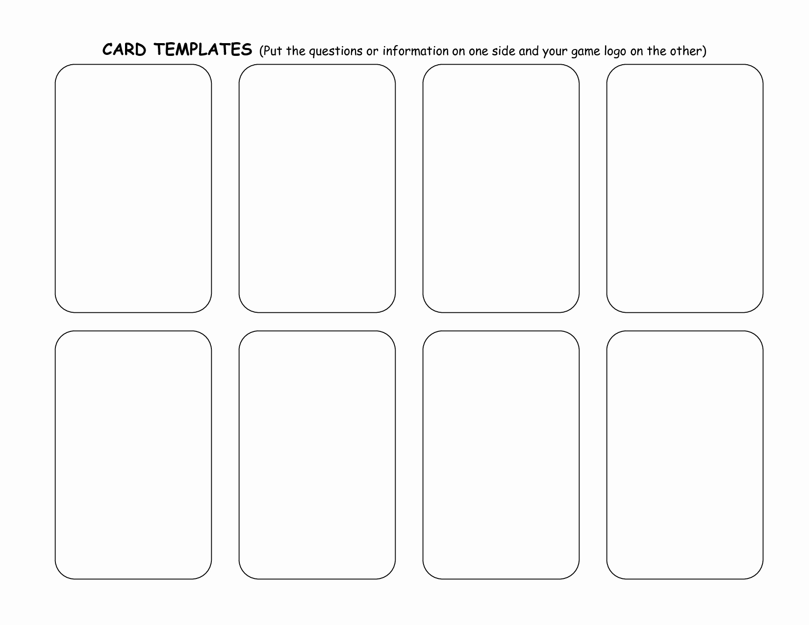 free printable flash cards template