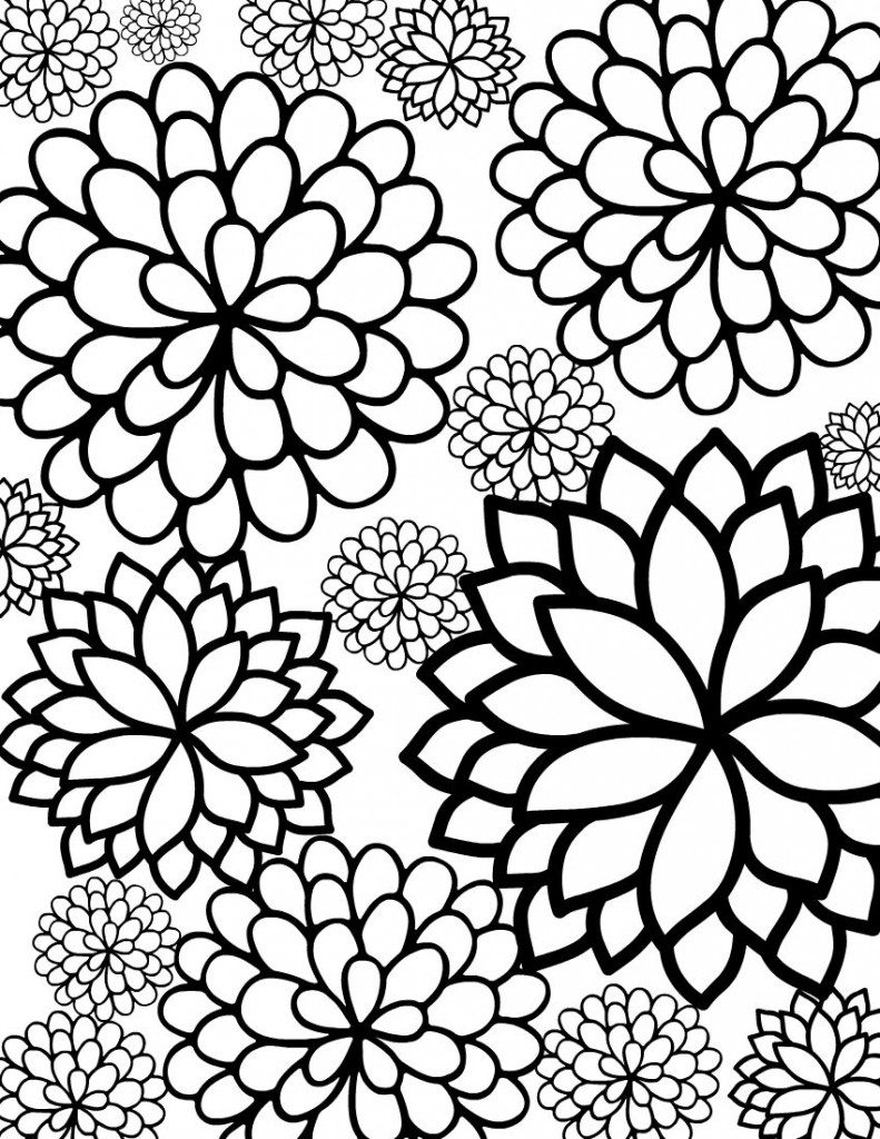 Printable Flower Coloring Pages