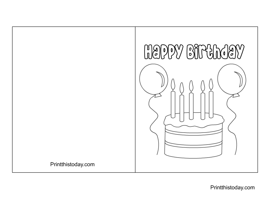 Free Printable Foldable Birthday Cards To Color