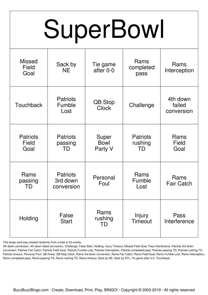 Free Printable Football Bingo Cards Printable Templates