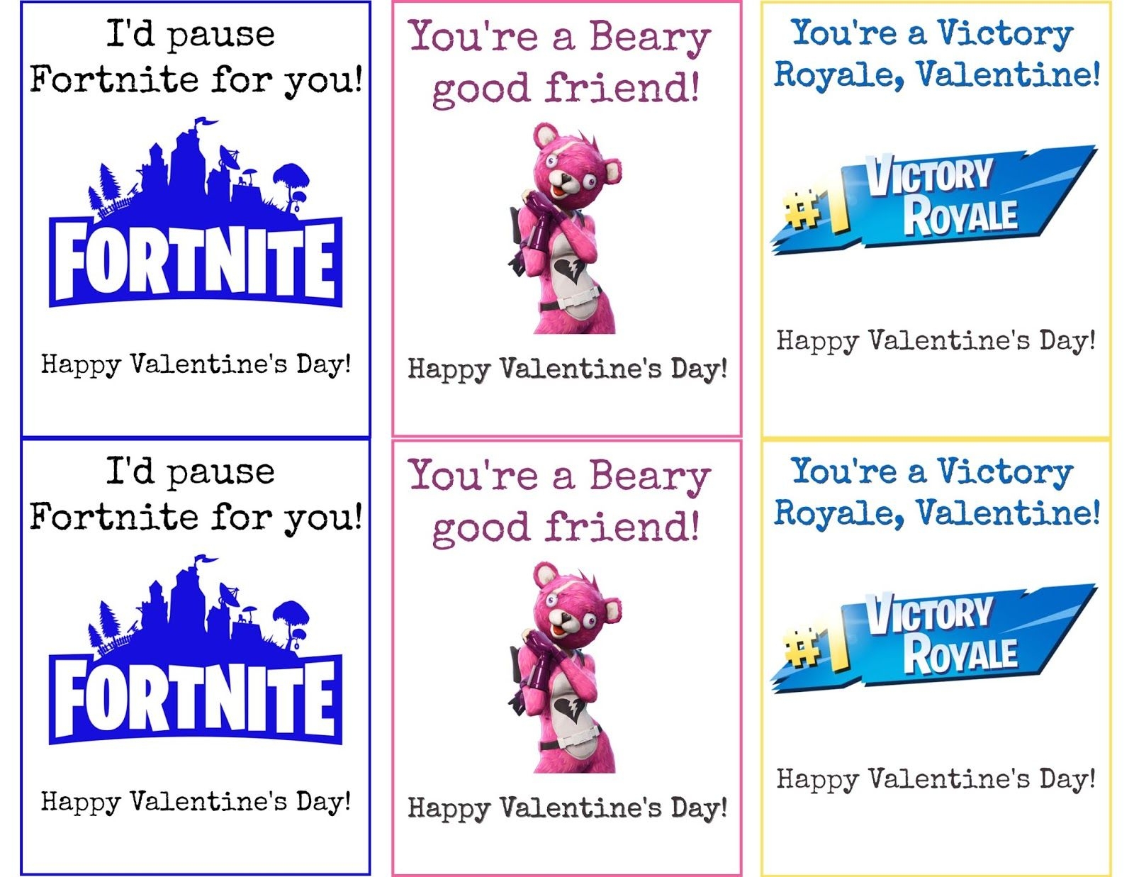Free Printable Fortnite Valentines Day Cards Free Printable Card