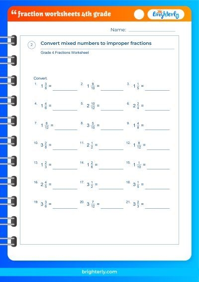 FREE Printable Fraction Worksheets 4Th Grade PDFs Brighterly