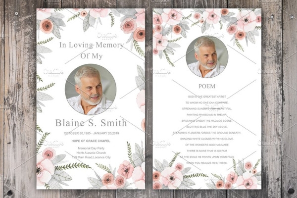 Free Printable Funeral Card Template Printable Templates