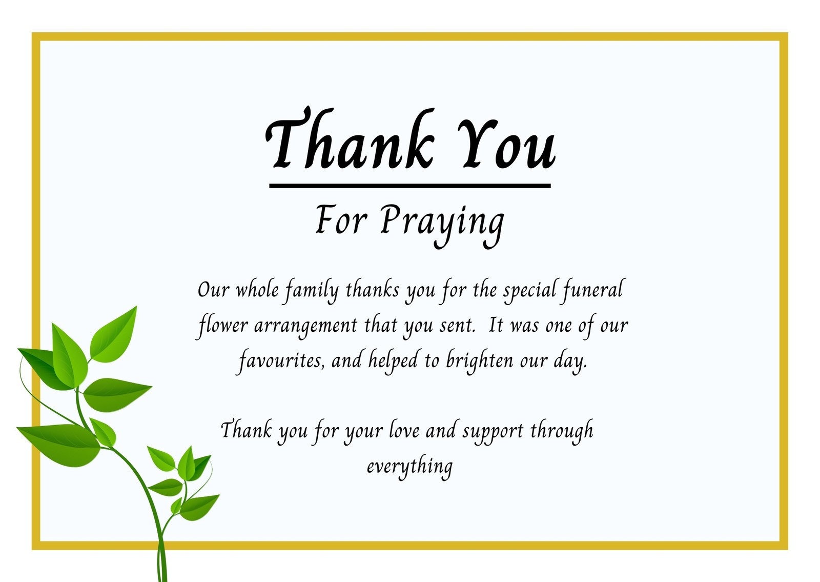 free printable funeral thank you cards