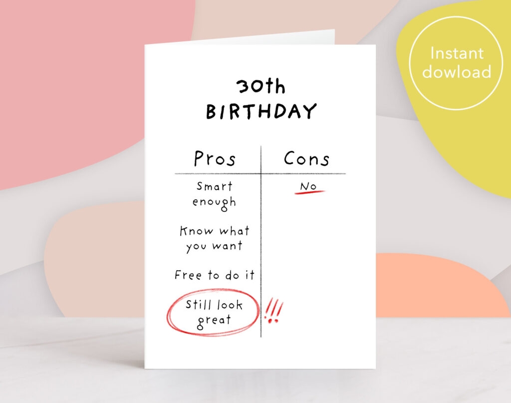 Free Printable Funny 30th Birthday Cards