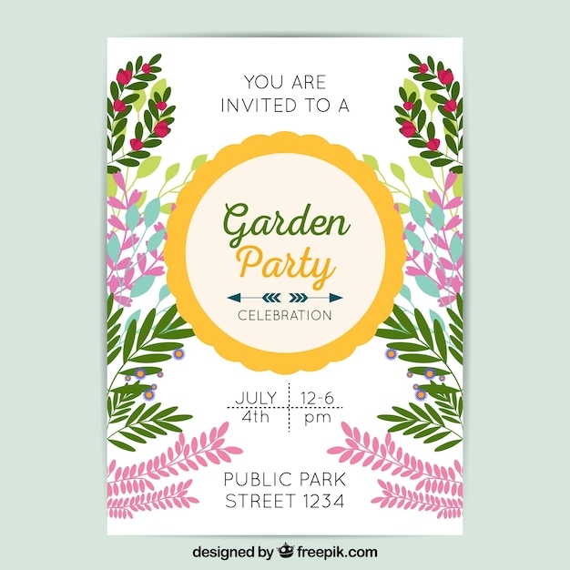 Free Printable Garden Party Invitation Template Printable Templates