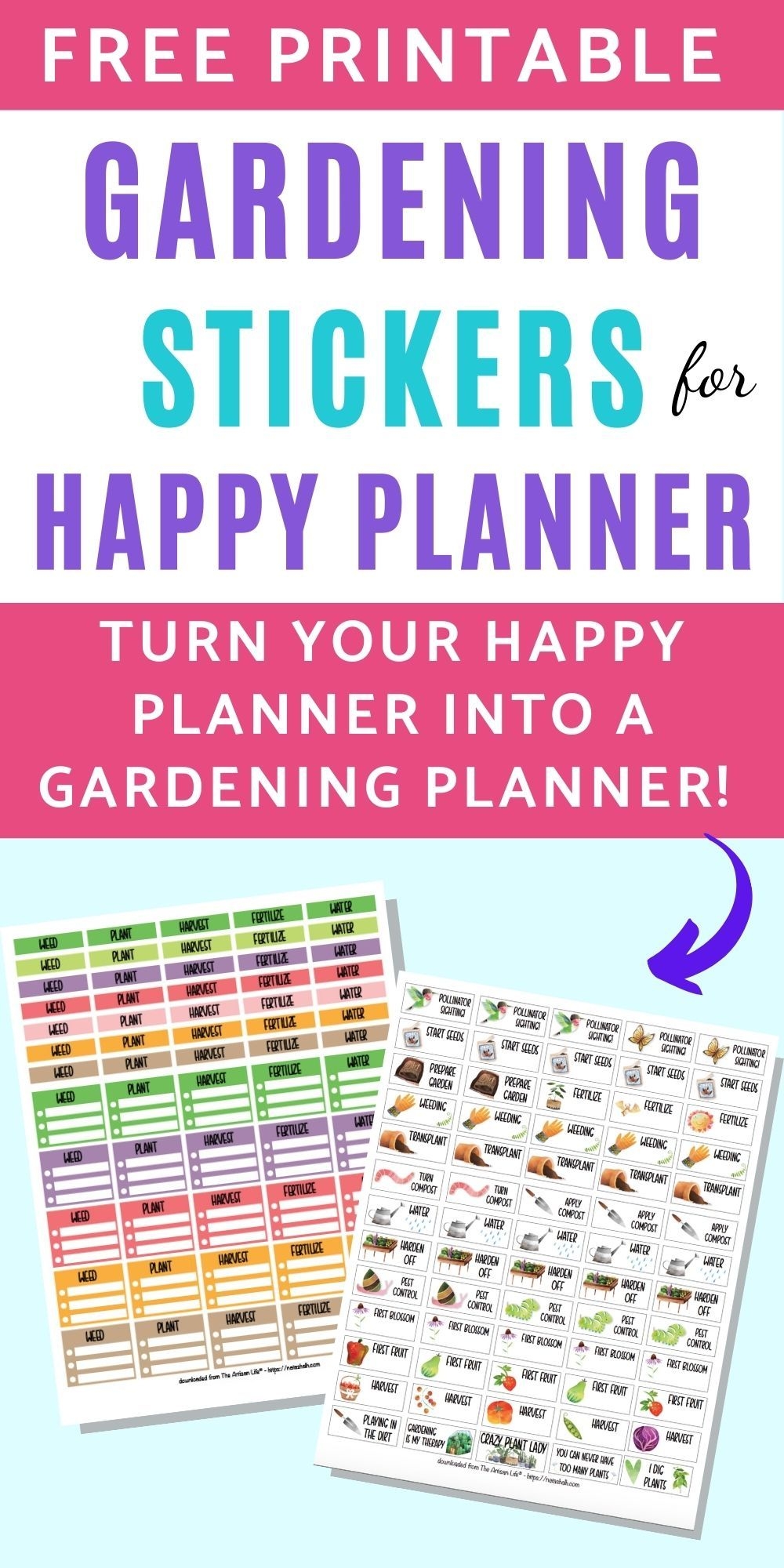 Free Printable Garden Planner Stickers