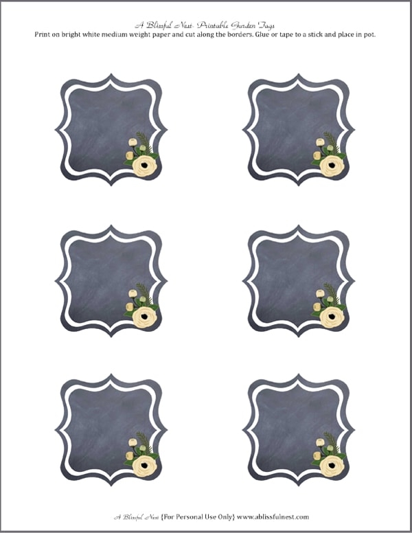 Free Printable Garden Tags