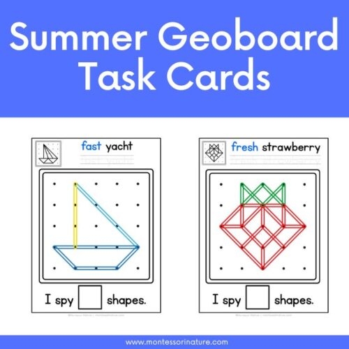 Free Printable Geoboard Task Cards Summer Math Montessori Nature