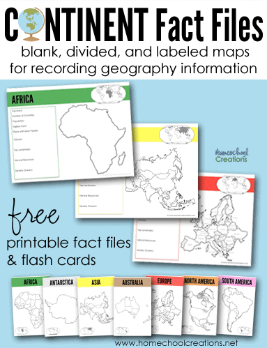FREE Printable Geography Continent Fact Files