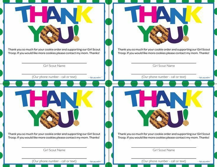 Free Printable Girl Scout Cookie Thank You Cards Chartermsa