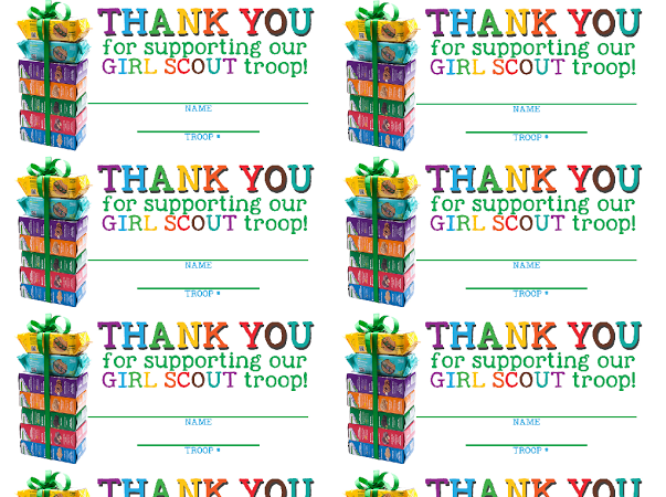 Free Printable Girl Scout Cookie Thank You Cards Nomblack