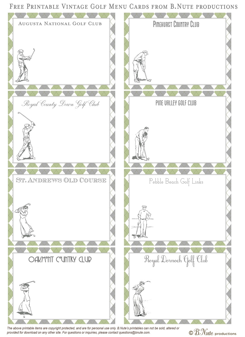 Free Printable Golf Cards Free Templates Printable