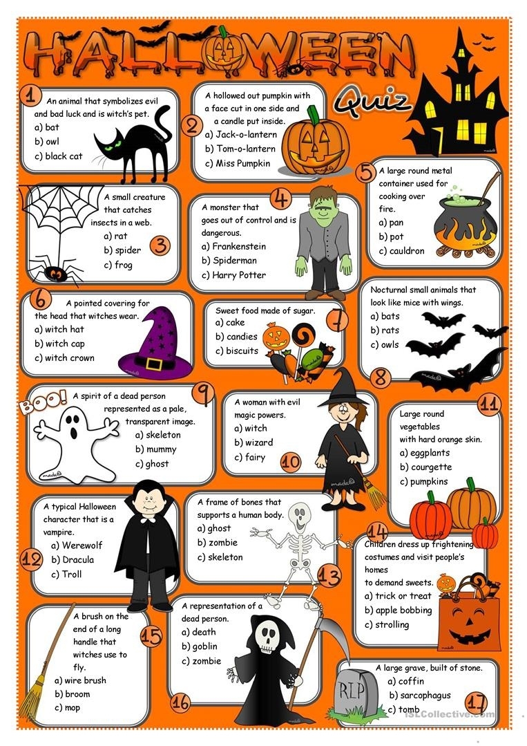 printable halloween picture quiz