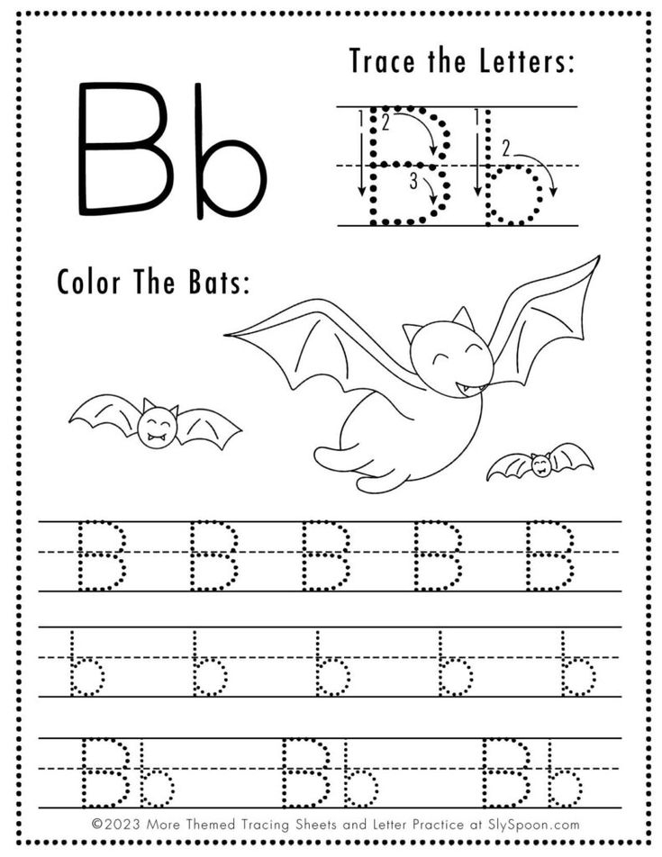 Free Printable Halloween Themed Letter B Tracing Worksheet Sly Spoon 