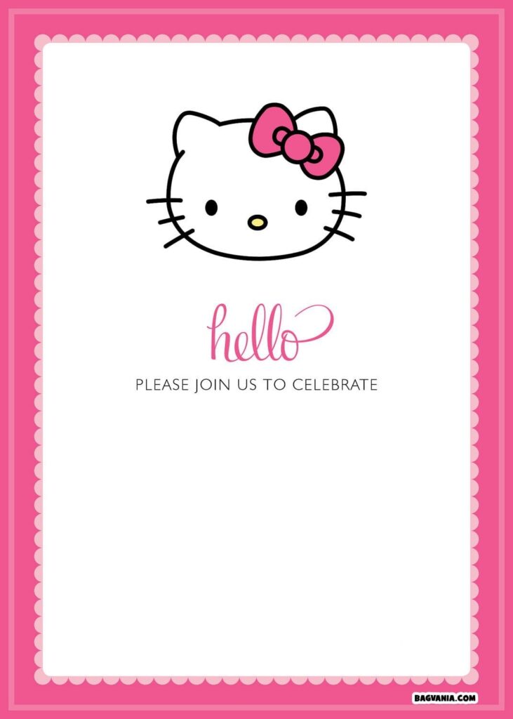 Free Printable Hello Kitty Birthday Invitations FREE Printable