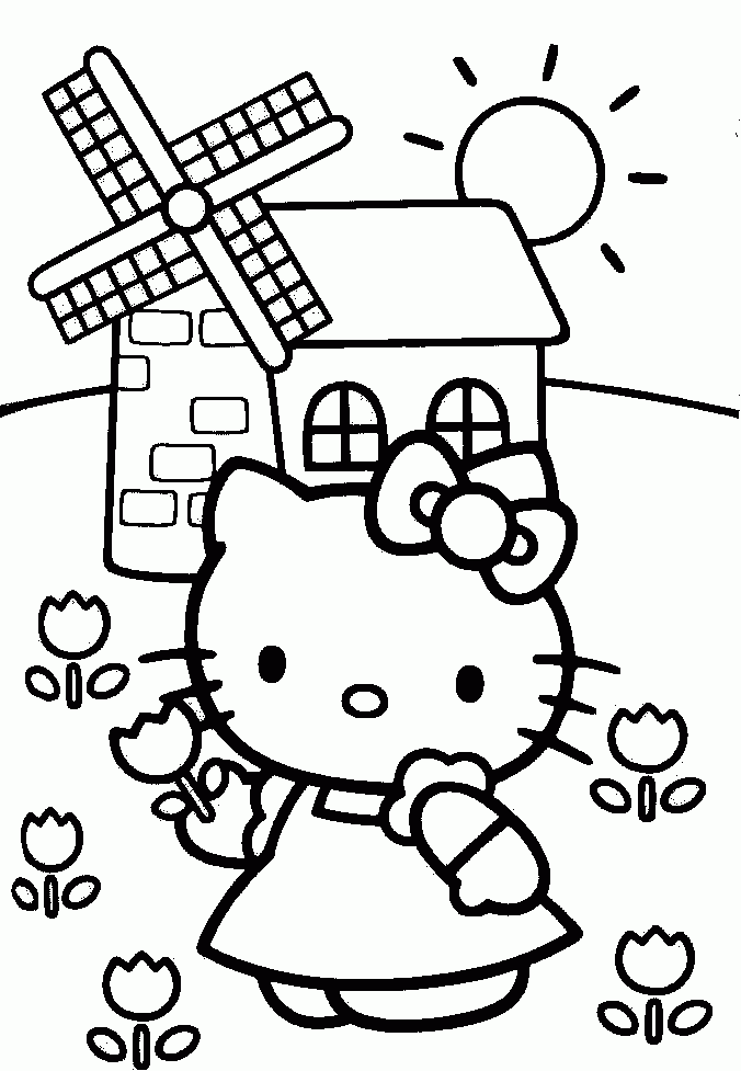 hello kitty coloring pages free