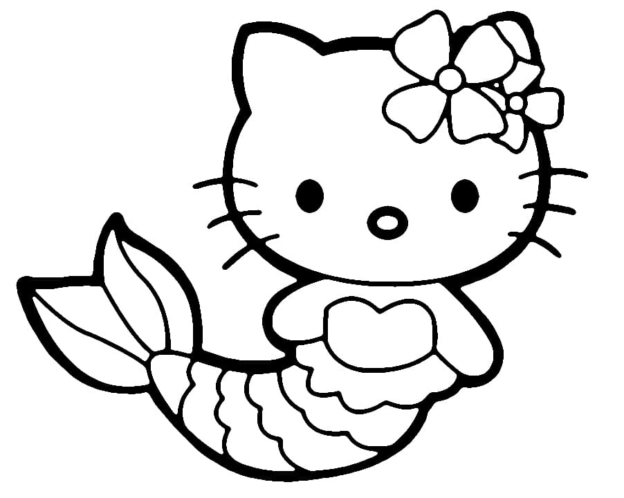 Free Printable Hello Kitty Mermaid Coloring Page Free Printable