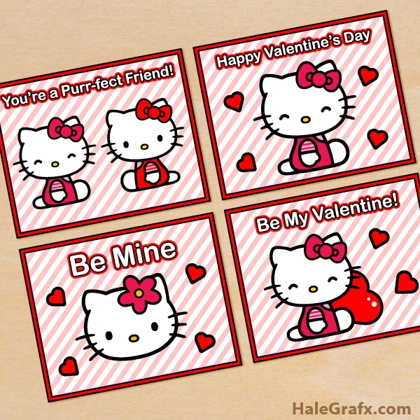 FREE Printable Hello Kitty Valentines