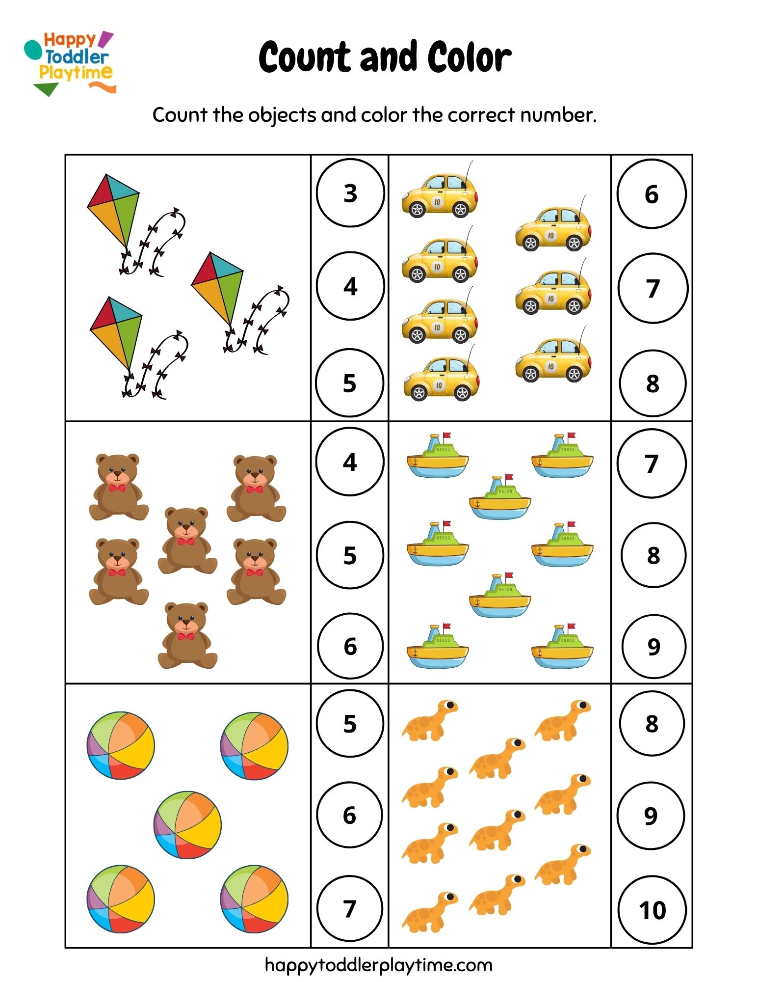 Free Printable Kindergarten Counting Worksheets Happy Toddler 