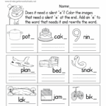 Free Printable Kindergarten Phonics Worksheet