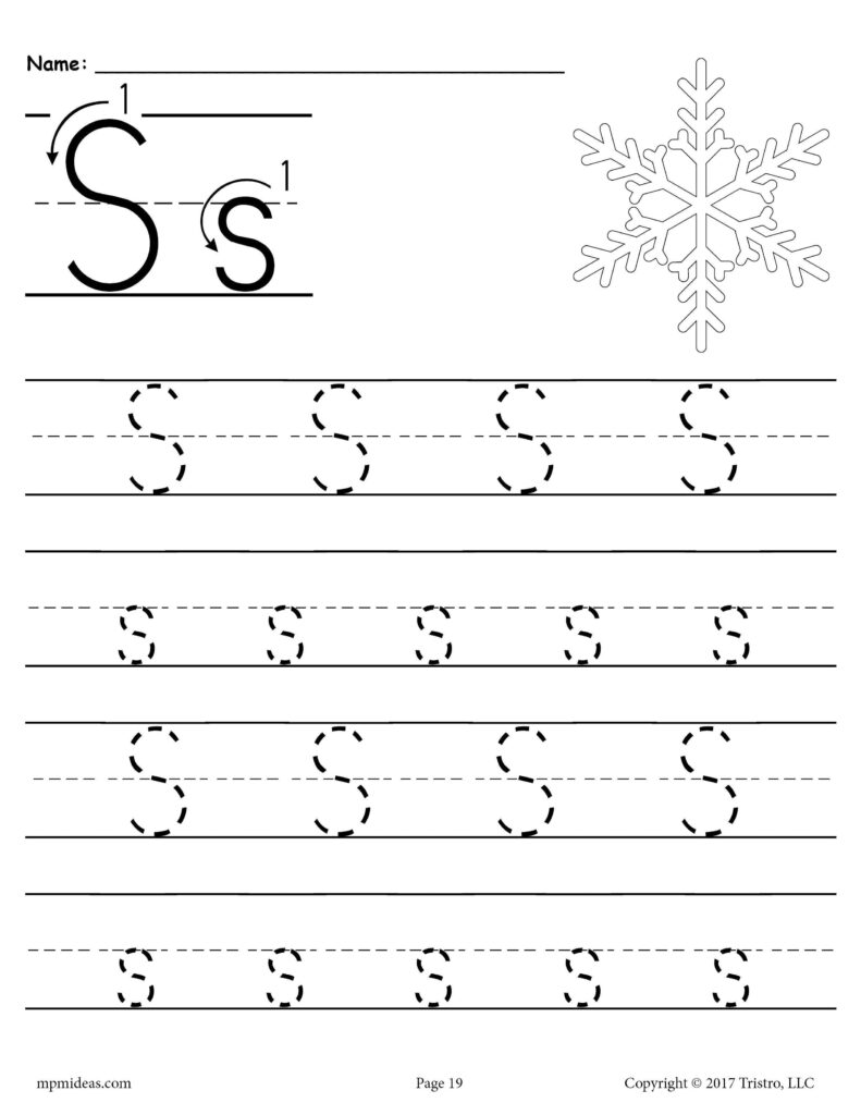 FREE Printable Letter S Tracing Worksheet Tracing Worksheets Letter