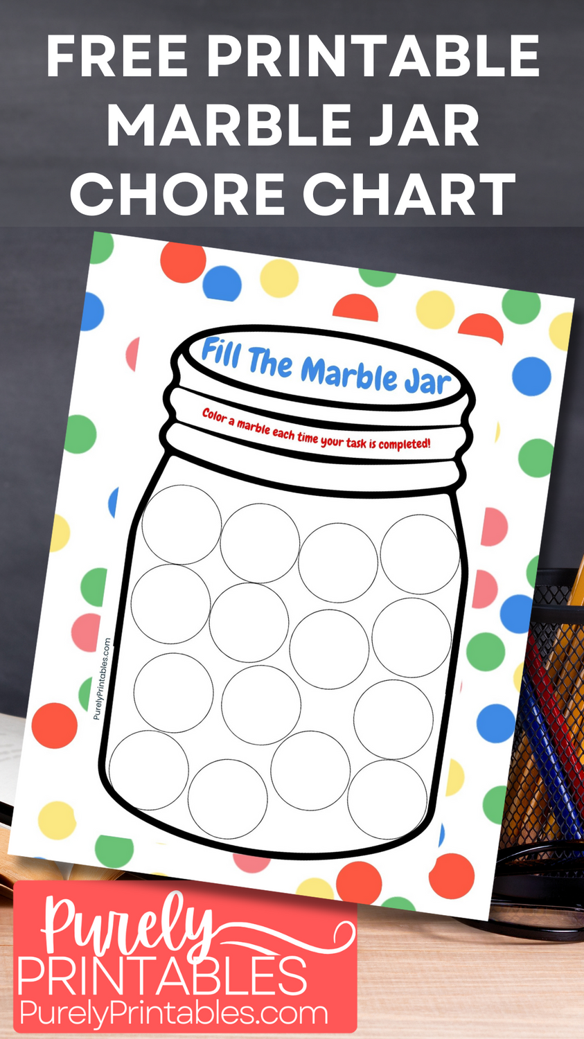 Free Printable Marble Jar Coloring Behavior Tracker Chore Chart Chore