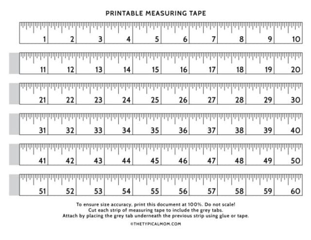 Free Printable Measuring Tape PDF Measuring Tape Printable