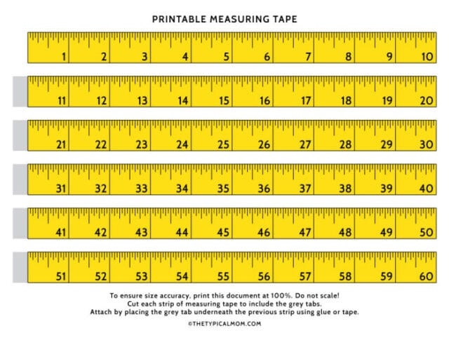 Free Printable Measuring Tape PDF Measuring Tape Printable